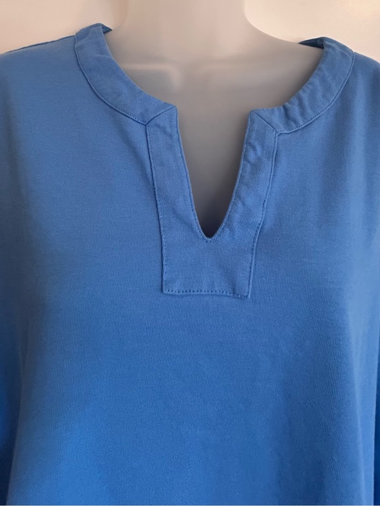 L.L. Bean Tops - L.L. Bean Sky Blue Cotton Notch-Neck long sleeve Tee M